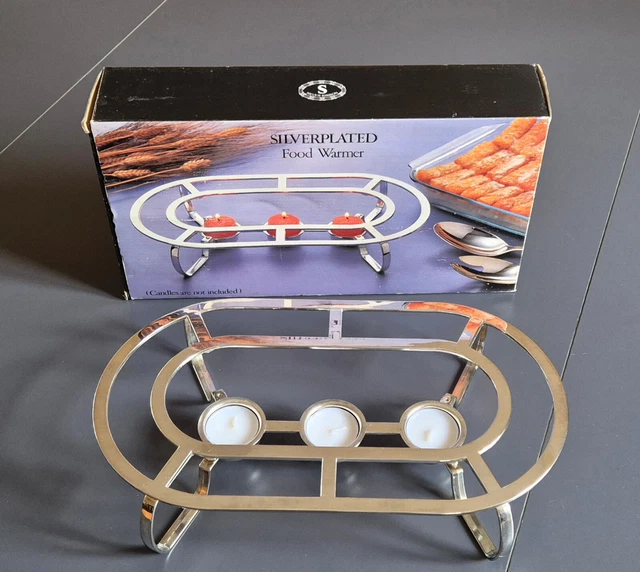 Chauffe-Plat Vintage Métal Chromé – Années 60 (État D'Occasion)