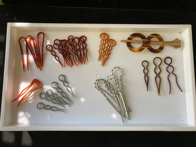 Vintage Celluloid/Bakelite/metal Hair Pins Lot