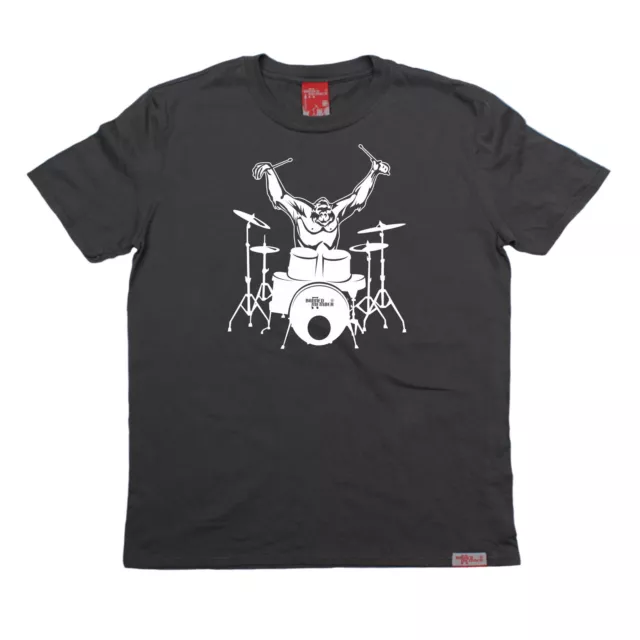 T-SHIRT da uomo Gorilla Drummer membro vietato maglietta compleanno regalo batteria moda