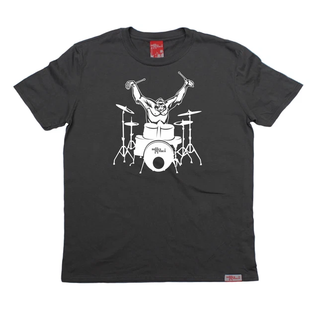 T-SHIRT da uomo Gorilla Drummer membro vietato maglietta compleanno regalo batteria moda