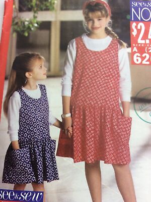 1992 Butterick See & Sew 6261 Vintage Sewing Pattern Child Top Jumper Size 2 4 6