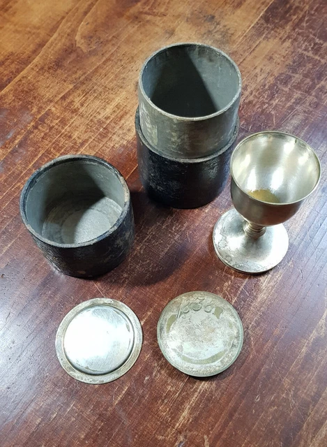 Sammlerstück original SELTENER REISE - ABENDMAHL MESSKELCH 1838 & originale Box 
