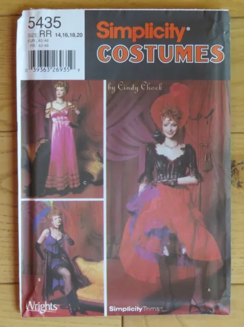 Simplicity Costumes Pattern 5435 Can-Can Dancer Misses' size 14-16-18-20 Uncut