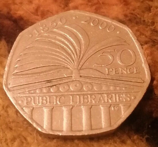 50P CIRCULATED COIN.150TH ANNIVERSARY OF PUBLIC