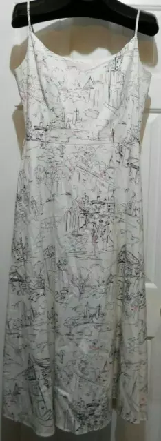 Jessica Howard Women's size 12 Abstract Cityscape Long Fit & Flare DRESS