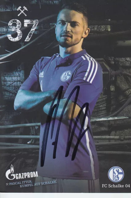 Fc Schalke 04 Pascal Itter Hand Signed Club Card Photo.