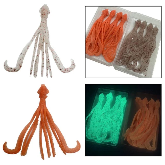 Jupes de calmar poulpe lumineux leurres de pêche à la traîne ensemble de leurres