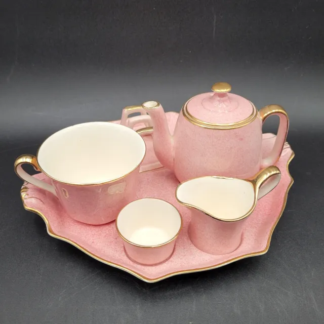 Vintage Royal Winton Grimwades Breakfast Set For One Petunia Pink Complete Set