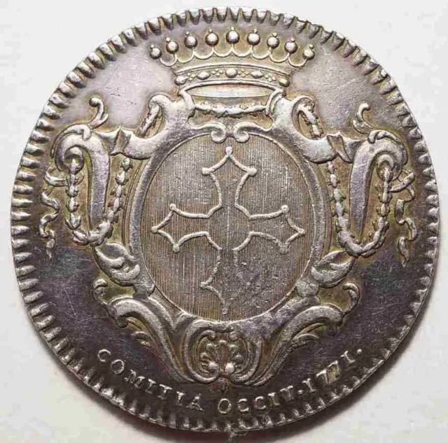 Louis Xv : Jeton Argent Des Etats Du Languedoc A La Croix 1771