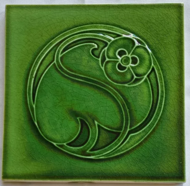 English Art Nouveau Relief Moulded Tile. Goerge Marsden. C1905.