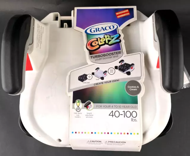 Graco Colorz TurboBooster Youth Booster Car Seat Cookies & Cream Backless New