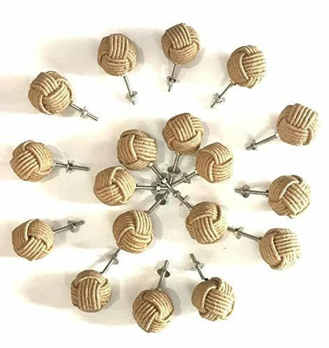 Lot De 20 Boutons De Tiroir En Jute | Boutons de poing de singe porte...