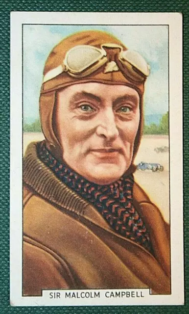 Scheda SIR MALCOLM CAMPBELL Speed Record Breaker vintage anni '30 WC29M