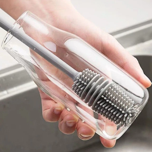 Silicone Milk Bottle Brush 360 Long Handle Cup Brush Household Cleaning Br-SA