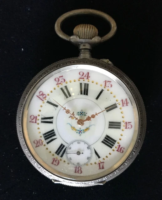 ANCRE REMONTOIR 15 Rubis Pocket Rubis LARGE Silver Pocket Watch