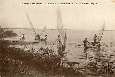 Carte CONGO Colonies Françaises Pêcheurs de Laï Moyen Logoué