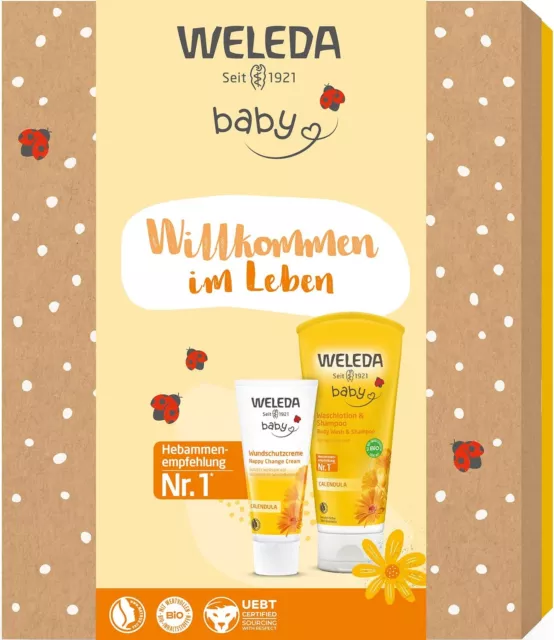 WELEDA Bio Baby Geschenk Set Naturkosmetik Geschenkbox Optimales Pflegeset