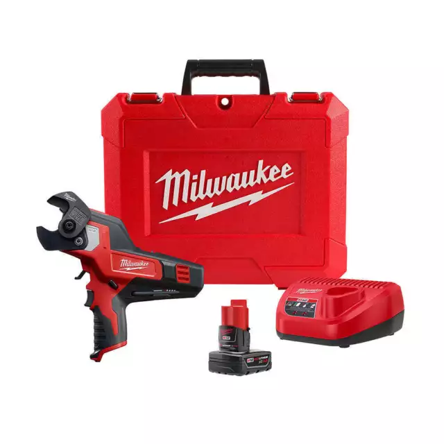 Milwaukee M12 600 MCM Cable Cutter Kit with Powerful open jaws, Model 2472-21XC