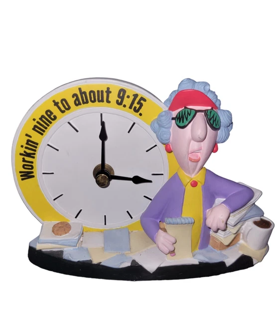 Maxine Quartz Desk Clock Workin' Nine to About 9:15 Works  1 AA Hallmark