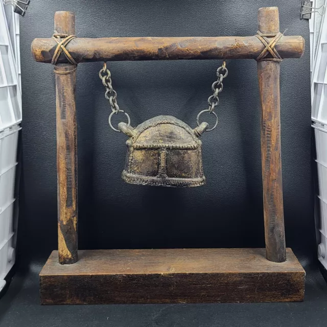 Antique Buddhist Temple Bell or Burmese Buffalo Bell or Thai Elephant Bell