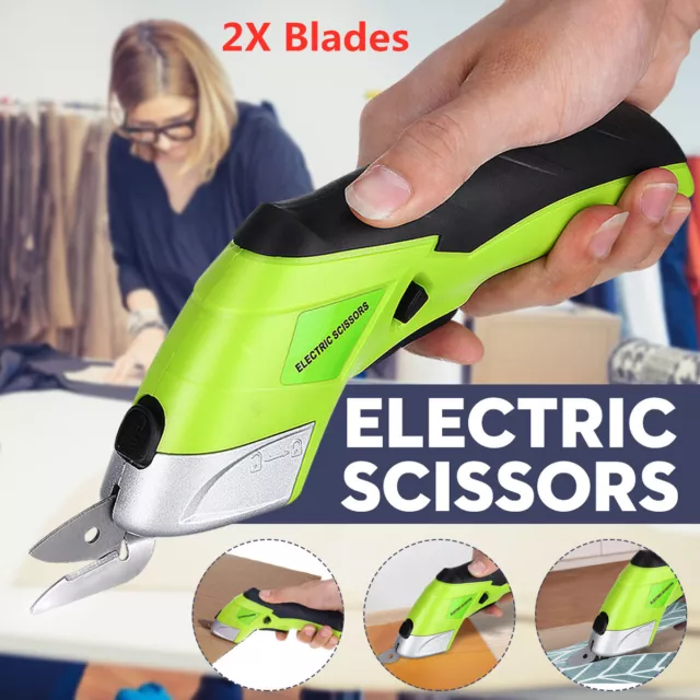 Rechargeable Electric Scissors Tailors Cutter Cordless Cloth Fabric Cutting Kit