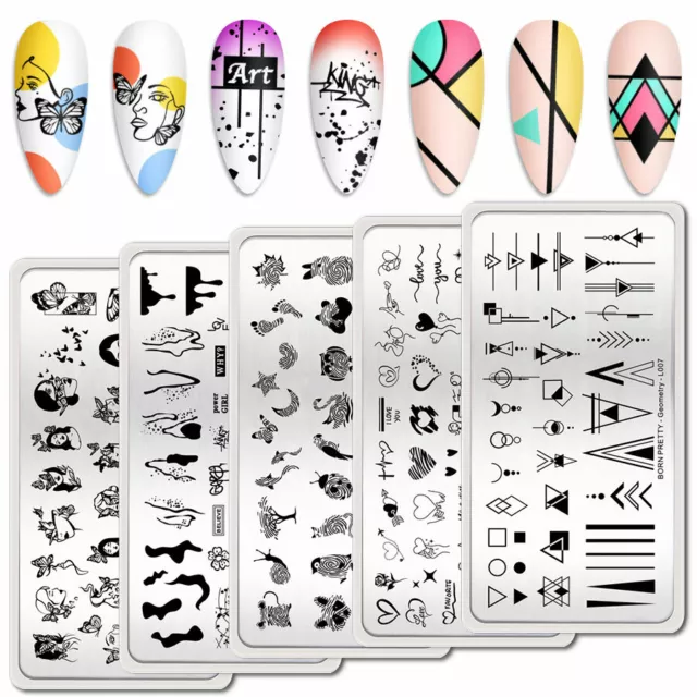 BORN PRETTY Weihnachten Nagel Stempel Schablone Nail Stamping Plates Schablonen