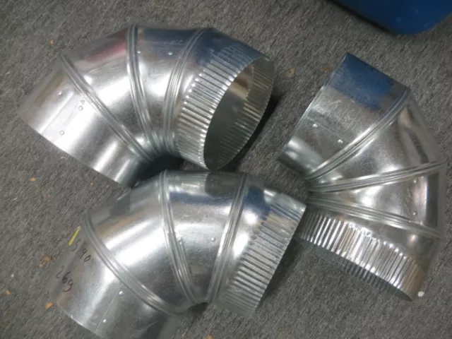 7 Inch 26 Gauge 90 Degree Adjustable Elbow lot 3 and 7"start collar