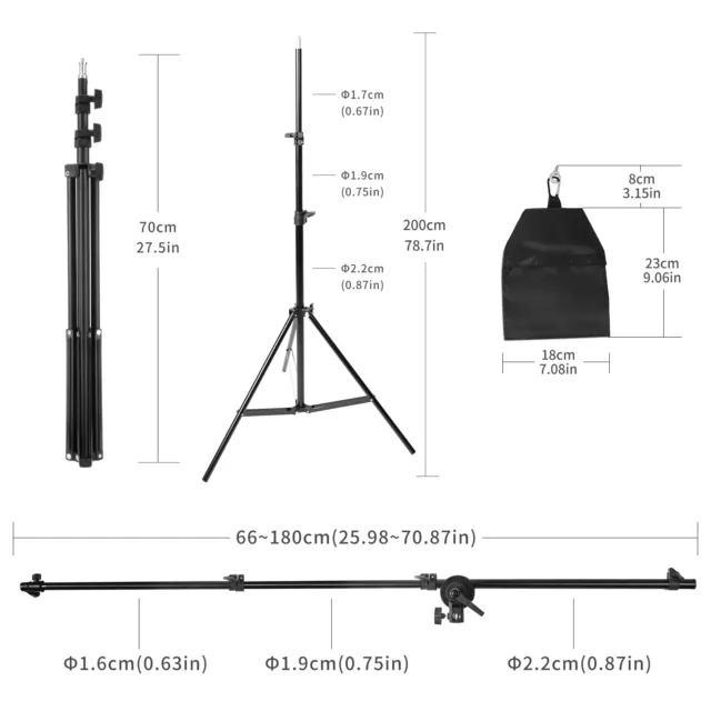 Selens Photo Studio light Reflector Boom Arm Holder Grip Head Stand Sandbag 3