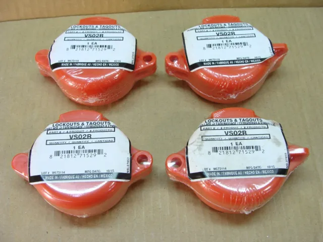 NEW lot of 4 North VS02R lockout tagout 1" - 2 1/2" valve wheel guards LOTO
