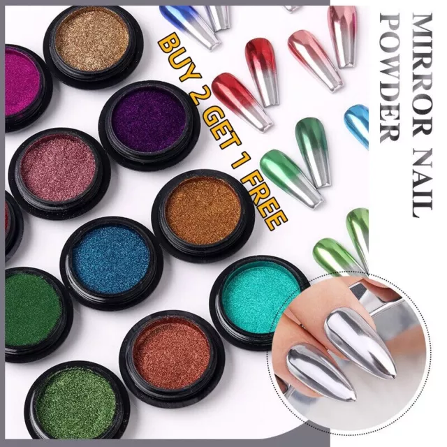 Nail Mirror Powder Dust Purple Metal Effect Nail Art Chrome Pigment Decoration