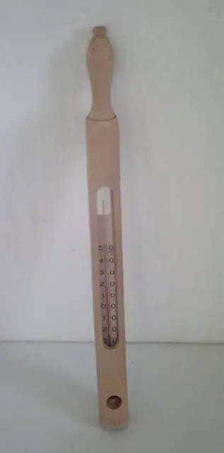 Großes 40 cm Holz - Bade - Thermometer mit Griff, für Baby, Kinder, Erwachsene