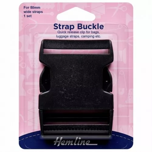 Hemline 50mm Plastic Bag Strap Buckle Black - each