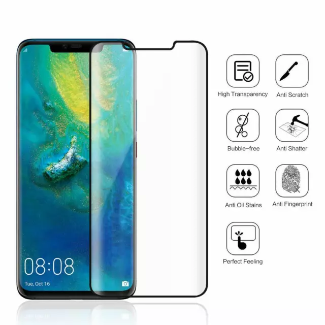 3D Schutzglas Glasfolie für Huawei Mate 20 Pro Display Panzerfolie Full Screen