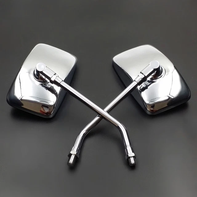 Rétroviseur droit de moto de chrome de 10mm pour Honda Kawasaki Suzuki Cruiser 2