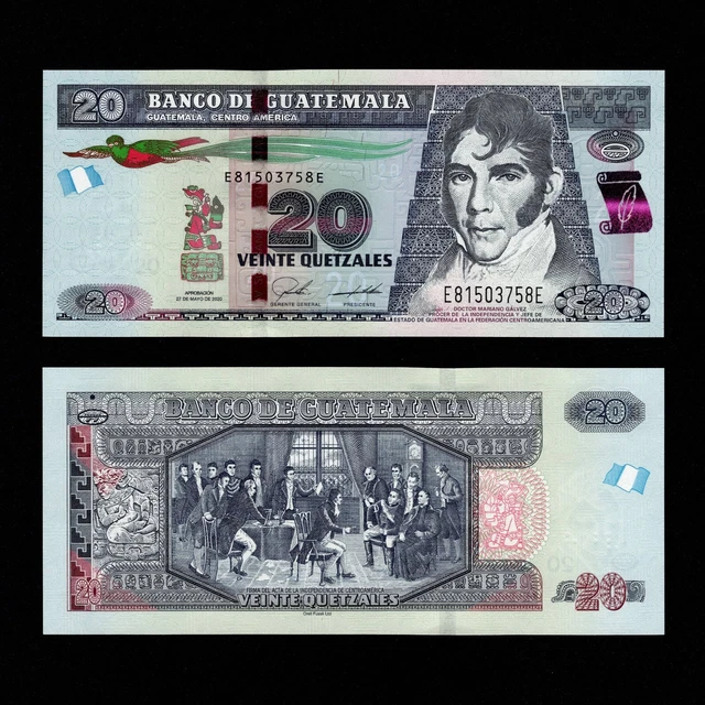 2020/2023 GUATEMALA 20 QUETZALES P-124i UNC+DR. MARIANO GALVEZ CENTRAL AMERICAN