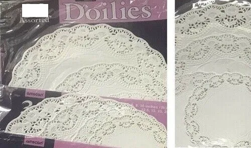 Amscan Assorted Variety Lot 65 : 5" 6" 8" 10" White Round Paper Doilies Daisies