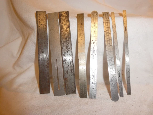 1 Lot- 8 Rulers- Some General -Stainless Steel Pocket Rulers-See Pictures