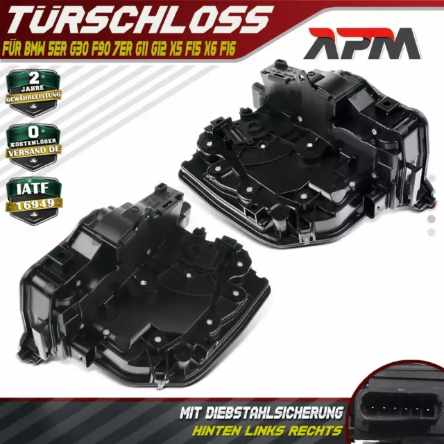 2x Serrure Servomoteur Arrière pour BMW 5er G30 F90 7er G11 G12 X5 F15 X6