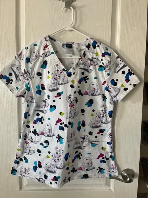 Tooniforms Disney 101 Dalmatians Scrub Top Size Large