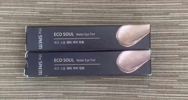 2X - THE SAEM ECO SOUL WATER EYE TINT Clear Blue BL01 0.14 OZ / 4 g 2