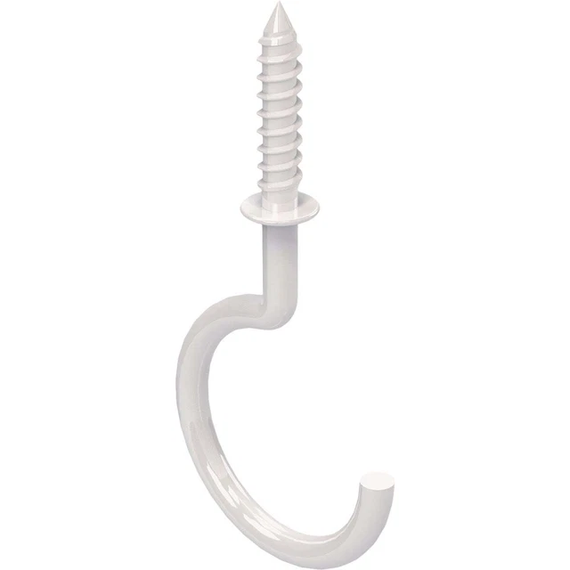 National White Vinyl-Coated Ceiling Hook (2-Pack) N274951 National N274951
