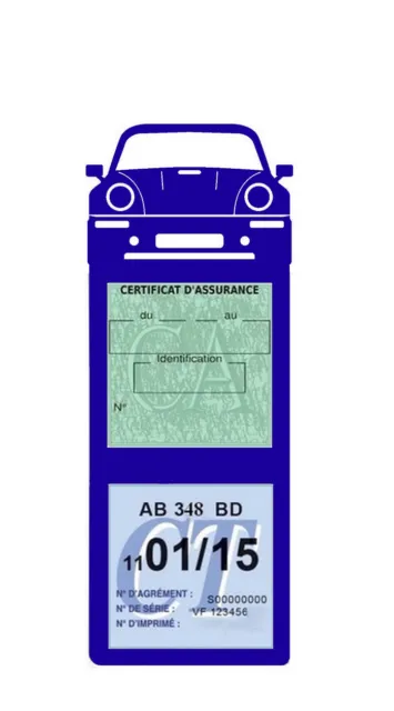 Porte vignette assurance 911 méga double étui voiture Stickers auto rétro 3