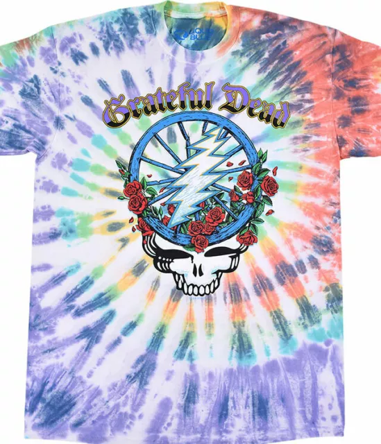 GRATEFUL DEAD-STEAL YOUR WHEEL-SYF-TIE DYE T-SHIRT M-L-XL-XXL Garcia,Wier,Lesh