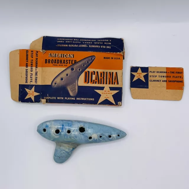 VTG Ocarna Gretsch Alto C Marbled Swirl Plastic Musical Instrument 1940s **READ