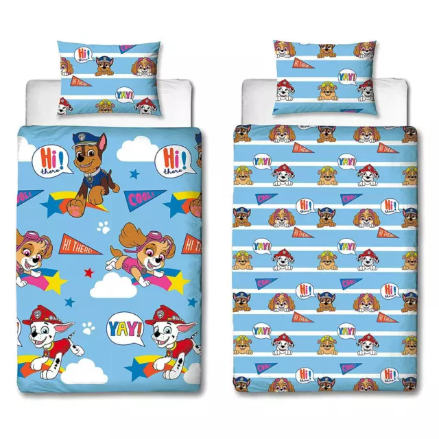 PAW PATROL Conjunto de Funda Nórdica Individual Niños Reversible Cama Nubes Frío