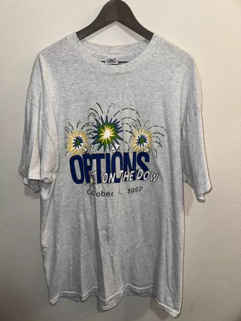 VINTAGE TEE - Chicago Board Options Exchange Tee Shirt - Size Extra Large - 1997