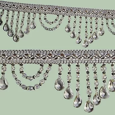 Fringe Beading - Clear Acrylic 80mm Price is for 5 metres