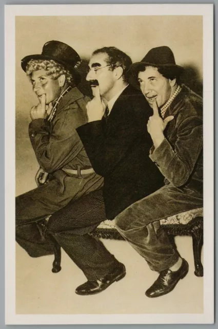 The Marx Brothers Harpo Groucho Chico 1937 Nostalgia Series Postcard