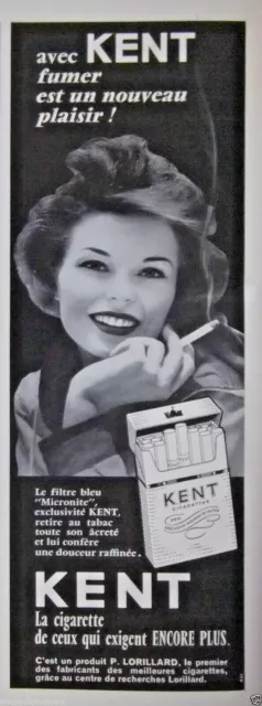 Publicité De Presse 1961 Cigarettes Kent Produit P.lorillard - Tabac