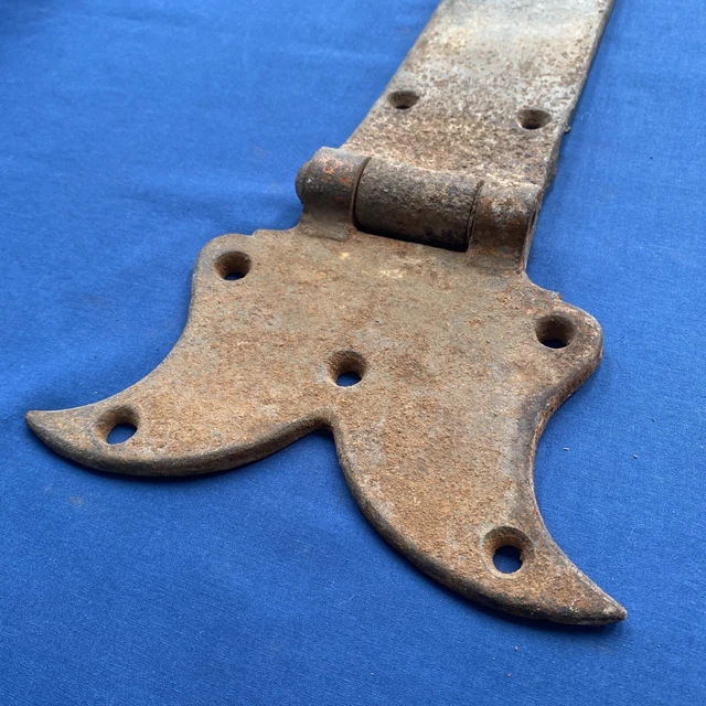 Vintage Antique Extra Heavy Cast Iron Barn Door Shed Strap Hinge 20 1/2" 7